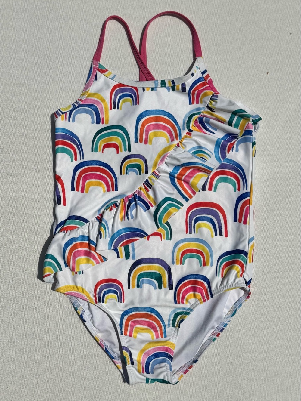 Tucker + Tate Ruffle Rainbow Swimsuit with UPF 50+